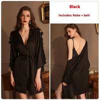 Satin Lace Backless Large V Loose And Comfortable Slip Nightdress