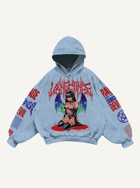 Men's Printed Hooded Loose Retro Sweatshirt