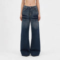 Washed Gradient Casual Straight Leg Womens Jeans