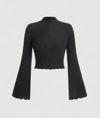 Printed Sexy Lace Thick Long Sleeved T-shirt Knitted Sweater