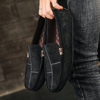 British Style Casual Men's Shoes Suede Rubber Sole Handmade Gommino Casual Shoes