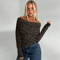 Fashion Shoulder-baring Printed Slim Top For Women