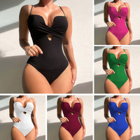 One-piece Fashion Pure Color Slimming Swimsuit