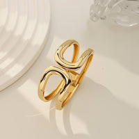 Versatile Light-luxury Punk-style Open Bangle With A Wide Design