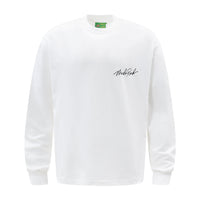Handwritten Letter Affixed Cloth Embroidered Long Sleeve Loose Bottoming Shirt