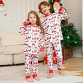 Cartoon Flower Deer Print Parent-child Christmas Pajamas Home Wear Suit