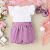 White Rainbow Embroidered Romper Shorts