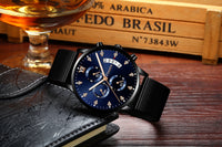 Men's Waterproof Luminous Multi-functional Diamond Quartz Watch