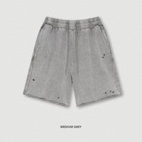 Washed Waxed Over-the-knee Shorts Men's Fifth Pants