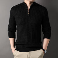 Half-high Neck Loose Zip-up Casual Daily Sweater