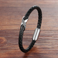 Stainless Steel Leather Unisex Wrist Strap