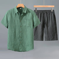 Linen Shirt Men's Short-sleeve Suit