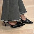 Women's High Heels Fine Heel With Black Shallow Mouth