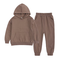 Autumn European And American Middle And Big Children Hooded Sweater Set