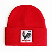Winter Animal Embroidered Knitted Wool Hat