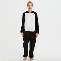 Black Husky High-end One-piece Pajamas For Men And Women