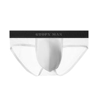 Men's Translucent Ice Silk Net Yarn Thin Single Layer U Convex Sexy Low Waist Panties