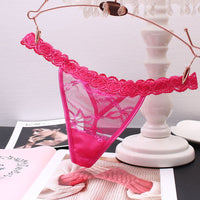 Women's Thong Transparent Seamless Seductive Lace Pure Color