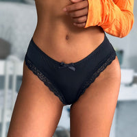 Sexy Solid Color Cross Butterfly Low Waist Seamless Underwear
