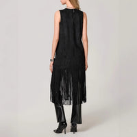 Women's Western Cowboy Style Long Tassel Sleeveless Front Open Jacket