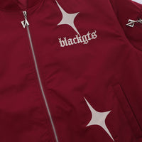 Star Letters Embroidered Stand Collar Zip Jacket For Men