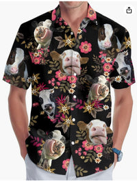 Plus Size Men's Fashion Digital Printing Short Sleeve
