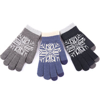 Winter Men's Warm Jacquard Padded Thickened Split Finger Knitted Wool