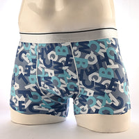 Cartoon Men's Boxer Panties Ice Silk Print Floral Mid-waist Breathable Boxers