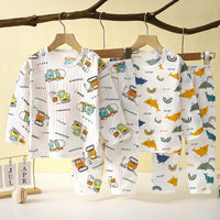 Children's Cotton Homewear Suit Summer Long-sleeve Pajamas Thin
