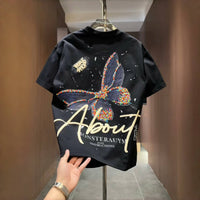 Men's Casual Bottoming Top With Butterfly Pattern