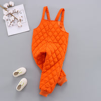 Diamond Check Cotton Bib Pants