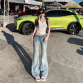 American Retro Low Waist Hot Girl Bell-bottom Pants Slim Fit Slimming Stretch All-matching Jeans