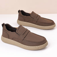 Mens Casual Slip-on Leather Shoes With Soft Soles