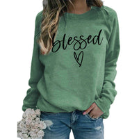 Love Print Round Neck Women's Top