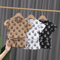 Children's Unisex Baby Suit Western Style Printed Suit Two-piece Set