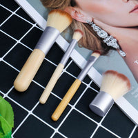 Makeup Brush Set Bamboo Handle Powder