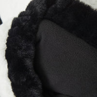 Fleece-lined Thick Color Contrast Patchwork Panda Ears Hooded Sweater