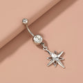 Europe and the United States exaggerated stainless steel belly button nail diamond skylight star pendant accessories female Yiwu wholesale