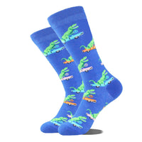 Men's Cartoon Animal Retro Oil Painting Mid-calf Socks