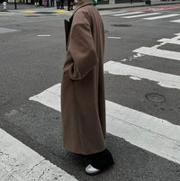 Autumn And Winter Temperament Commute Suit Collar Long Woolen Coat