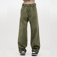 Spring New High-Street Trendy Wide-Leg Retro Loose Denim Pants