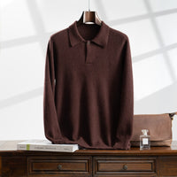 Men's Fashion Lapel Loose Casual Knit Sweater
