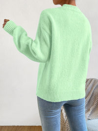 Round Neck Small Turtleneck Drop-shoulder Knitted Pullover