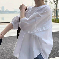 Bubble Sleeve Short Sleeve Shirt Women