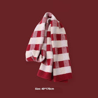 New Year Gift Red Lovers Wild Plaid Warm Wool Scarf
