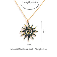 Stainless Steel Sun Pendant Necklace