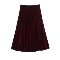 European And American Fashion Velvet Temperament Wave Skirt