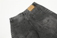 Worn Looking Washed-out Denim Shorts Men's Loose