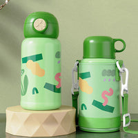 Children's Vacuum Flask With Gift Box Baby Straw Cup 500ML Kindergarten Student Water Bottle