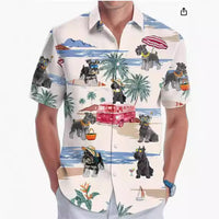 Plus Size Men's Fashion Digital Printing Short Sleeve